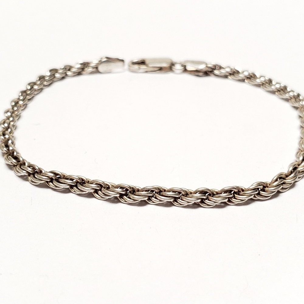 Sterling Rope Bracelet Lobster Clasp